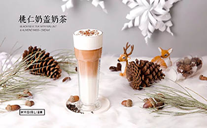 桃仁奶盖奶茶